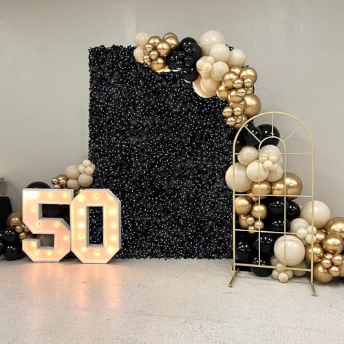 Black Flower Backdrop Artificial Flower Wall Mat 7x4.6ft 3D Silk Hydrangea Floral Wall Panels Decor for Halloween Birthday Wedding Party Event Celebrations Background - color: Black, size: 7ftx4.6ft