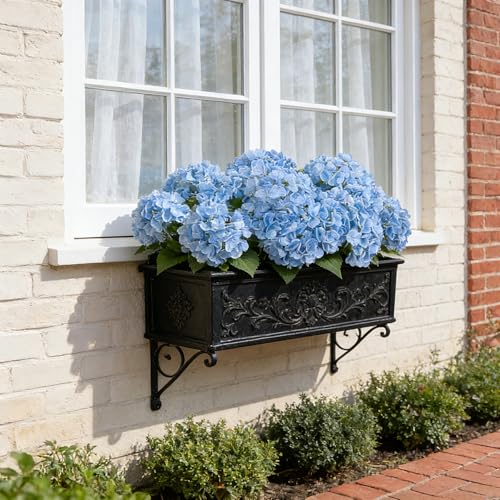 INXUGAO Artificial Flowers Fake Outdoor Hydrangea Bouquets with Long Stems, 3Pcs 18" Faux Light Blue Hydrangeas with Latex Real Touch for Outdoors, Wedding, Baby Shower and Party Decor - color: Light Blue