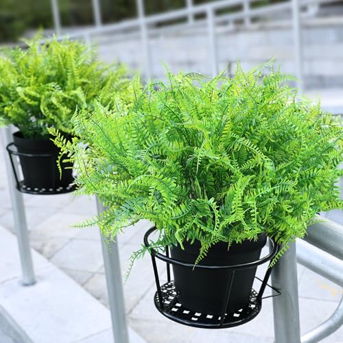 Set of 2 Large Potted Plants Artificial Ferns for Outdoor - Already Assembly Faux Ferns in Pots UV Resistant Realistic Fake Greenery Potted for Outdoor Home Office Patios Porches Yards Decor - color: Fern