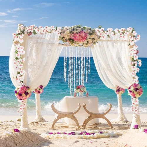 7.38ft Orchid Garland Real Touch Latex Orchid Vine Hanging Artificial Orchids for Home Party Wedding Room Birthday Christmas Wall Arch Decor(Pink Core) - color: Pink Core