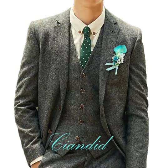 Ciandid Calla Lily Boutonnieres Set of 6, Groom Groomsman Best Man Boutonniere, Handmade Silk Flower for Wedding Ceremony Anniversary (Calla Lily-Blue, 6pcs) - color: Turquoise