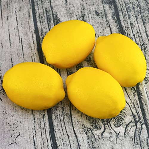 10pcs Artificial Lemons Simulation Lifelike Lemons Fake Fruit for Home Kitchen Wedding Party Decoration Photography (Big Size, Yellow) - size: 10 Pcs - Large Size