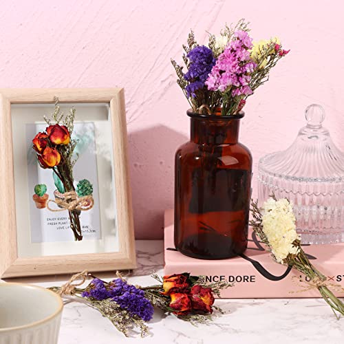 20Pcs Don't Forget Me Flower Bouquets Natural Forget-me-nots Dried Flower Bouquet Myosotis Sylvatica Dry Flower Leaves Lagurus Dried Embossing Flower Bundle Plant Stem Bunch for DIY Craft,Photo Props - color: 20pack