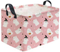 Rectangular Kids Basket,Halloween Basket.Cute Baskets for Girls, Pink Baskets with Handles.Books Bins,Gifts Box. (Pink Halloween) - color: Pink Halloween