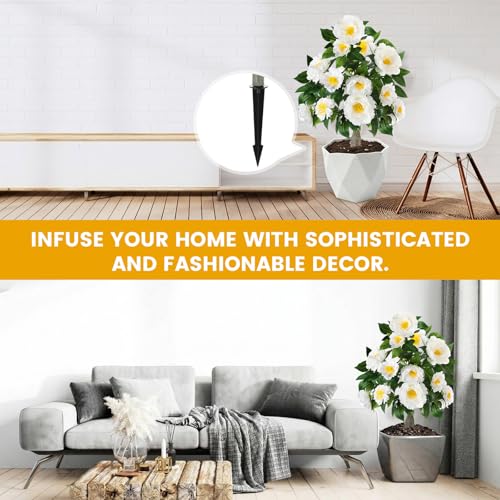 Thiccywoov 2 Pack 36" Artificial Peonies Flowers for Outdoor, 3 Ft Faux Outdoor Plants with Spike UV Resistant Realistic Fake Floral Bush for Indoor Front Door Porch Backyard(White) - color: White