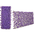 Giantex Expandable Fence Privacy Screen - Decorative Faux Purple Eucalyptus Fencing Panel for Balcony, Artificial Hedges with PE Leaves and Willow for Outdoors Garden Patio Deck Apartment, 1 Pack