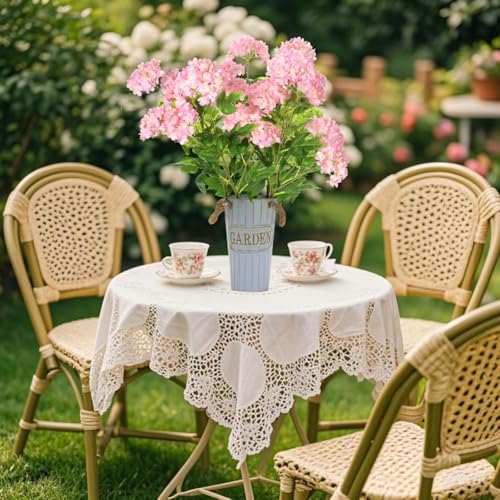 Pink Hydrangea Artificial Flowers, 5Pcs 26.8" Faux Hydrangea Bouquet with 4 Head, Silk Fake Flowers with Stems for Vase, Wedding Bouquet, Home Decor, DIY, Baby Shower, Centerpieces Tables Decoration - color: Pink