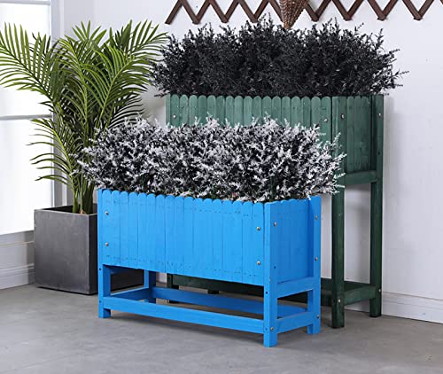 RECUTMS Black Flower,Black Fake Plants Decor,20 Bundles Artificial Flowers Fake Outdoor Plants Faux UV Resistant Lavender Flower Plastic Shrubs Indoor Outside Hanging Decorations (Black+White) - color: Black+white, size: 20 Bundles