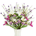 Easter Decorations Table Centerpiece, 5PCS 17.3 Inch Religious Christian He Is Risen Easter Artificial Flowers Berry Stem Picks Decor for Home Farmhouse Office Spring Wreath Vase Filler Arrangement