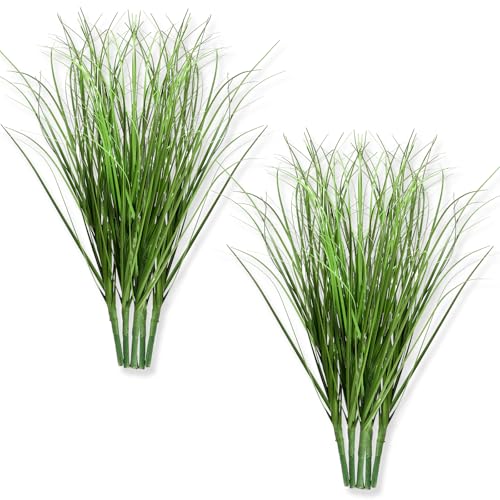 10 PCS Artificial Plants Onion Grass, Faux Shrubs Wheat Grass Greenery Stems Onion Grass-Greenery Faux Greenery Stems for Home Decor, Fake Tall Grass-Plant for House Home Indoor Outdoor Office Room