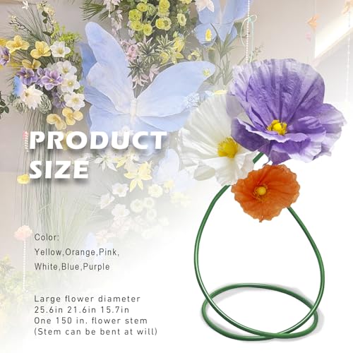 Large Paper Flowers Wall Decor - 3pc Wedding Decorations for Reception Giant Flower for Wedding, Birthday Party, Home Decor, Mall Display, Party Background Decor (Purple Orange White) - color: Lzichengbai