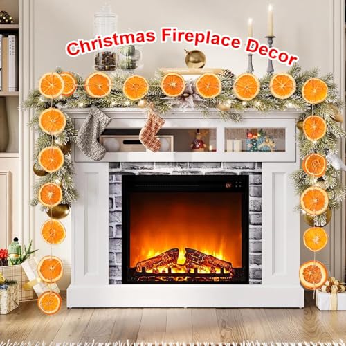 Christmas Decorations, 3 Pcs 10ft Dried Orange Slice Christmas Garland, Rustic Orange Garland for Mantle Front Door Fireplace Home Wall Doorway Window Christmas Tree Porch Farmhouse Indoor Decor - size: 2PCS-10FT-Orange