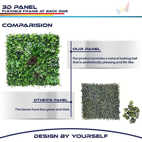 Windscreen4less 1 PC 40"x40" Artificial Boxwood Panels Faux Plant Grass Green Wall Panel Decoration for Outdoor Indoor Garden Backyard (Style 5) - color: 3d Panel Style 5, size: 40"x40"