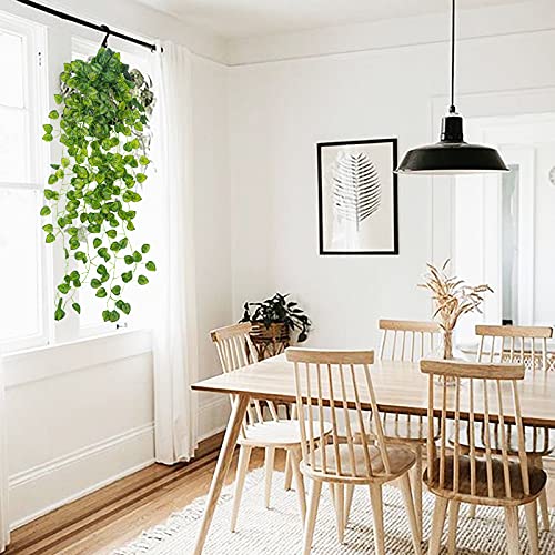 Uieke 2Pcs 3.1ft Artificial Hanging Plants Fake Plants Artificial Ivy Garland Vine Hanging Garland Faux Greenery for Outside Home Room Wall Pot Planter Indoor Outdoor Décor - color: Watermelon