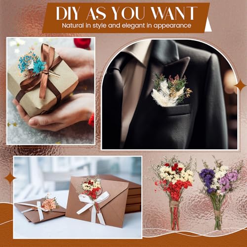 Layhit 24 Pcs Boho Dried Flower Bouquet Mini Wedding Handmade Dry Flowers Decor for Vase Crafts DIY Photo Boutonniere for Men Floral Plant for Bridesmaid Gift Birthday Decor(Colorful) - style: Colorful