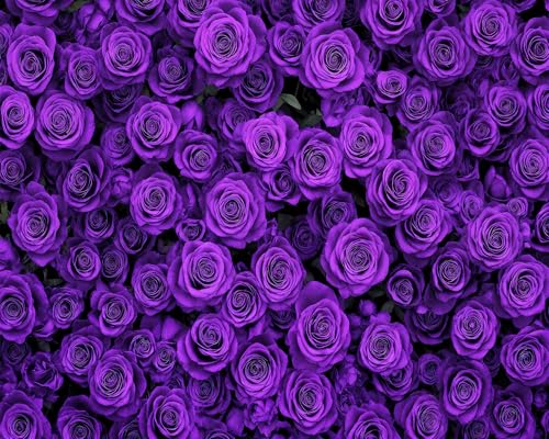 5 x 3 ft Purple Flower Floral Backdrop Background Photography Flower Wall Lavender Backdrop for Party Wedding Girls Birthday Princess Mother's Day Bridal Shower Anniversary Banner Decor Studio Photo - color: Purple, size: 5X3FT
