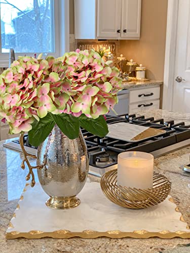 DILATATA Fake Hydrangeas Real Touch Hydrangea Flowers 26" Large Artificial Hydrangea Flowers Silk Hydrangea for Wedding Bouquet, Home, Party, Store, 3 - color: Green Pink #3, size: 3PCS