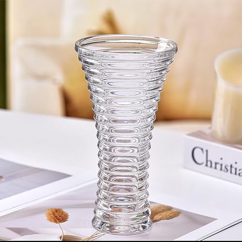 Clear Crystal Vase,Glass Flower Vase Thickening Design for Home Decor Centerpieces, Wedding, Mothers Gift - color: Crystal-4