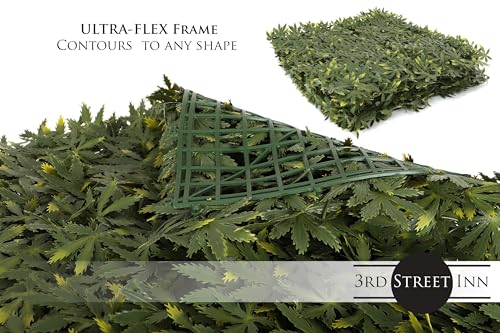 Artificial Marijuana Leaf Hedge - Fake Weed Plant - Smoke Shop Decor - Sound Diffuser Marijuana Wall Art - Topiary Cannabis Greenery Panels - Yellow Haze Cannabis - 4 Pack - size: 4 pack (Yellow Haze)