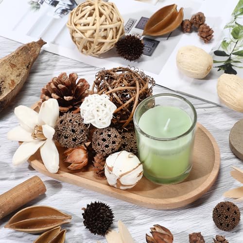 Nuanchu 2 Pack Decorative Balls for Potpourri Bowl Filler Unscented Rattan Wicker Twig Balls Natural Handmade Bowl Filler for Vase Basket Tray Centerpiece Home Decor(Beige Series,Classic Style) - color: Beige Series, style: Classic Style