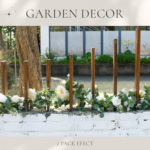 Der Rose 2 Pcs 13FT Artificial Floral Garland, Champagne Rose Flower Garland for Backdrop Wedding Arch Flowers Backdrop Eucalyptus Greenery Garland - color: Champagne 2 Pcs