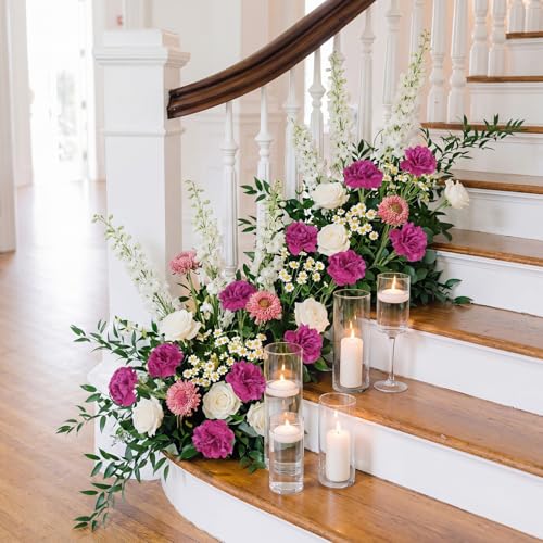 IPOPU Carnations Artificial Flowers,6PCS Real Touch Faux Flowers 20'' Realistic Long Stem Fake Carnations for Tall Vases Wedding Party Mother's Day Home Decoration (Rose Red) - color: Rose Red