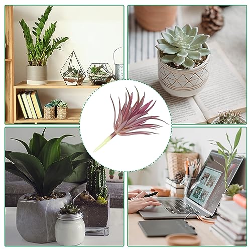 PATIKIL Artificial Succulent Plants, 2 Pack Small Fake Plants Faux Succulents Plant Unpotted for Home Garden Decoration, Burgundy