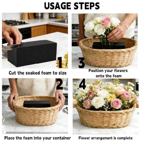 12 Piece Reusable Floral Foam Blocks, 11.8 x 4.7 x 2 Inch, Water Resistant, for Artificial Flower Arrangements, Outdoor Planters, Wedding Decor (12, 11.8 x 4.7 x 2) - size: 11.8 x 4.7 x 2