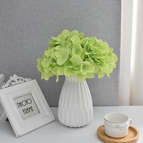 FagusHome Silk Hydrangea Heads 36 Pcs Artificial Flowers Heads and 3 Dozens Stems Fake Hydrangea Flowers with Stems for Home Wedding Decor (Green) - color: Green