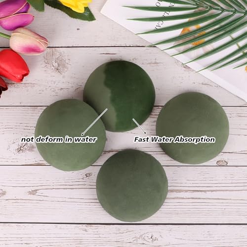 STEFORD 4 PCS Half Ball Floral Foam, Round Floral Dry Foam Blocks Green Flower Styrofoam for Fresh and Artificial Flower Arrangements (3.5 X 1.8 Inches) - size: 3.5 X 1.8 Inch