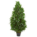 4' Bay Leaf Artificial Topiary Tree Uv Resistant (Indoor/Outdoor)
