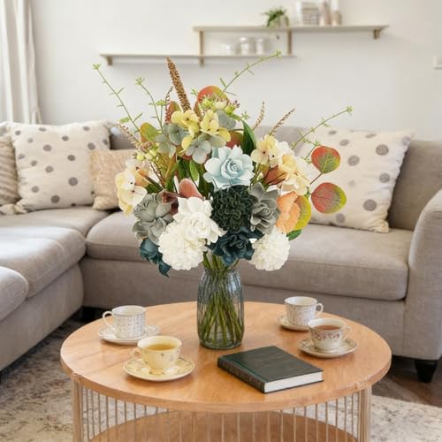 Bibelot Artificial Spring Floral Picks 6 Pcs, Spring Flower Stems 18 Inch with Dahlia, Orchid, Gardenia for Home Decor, Wedding, Seasonal Centerpieces - color: Stems