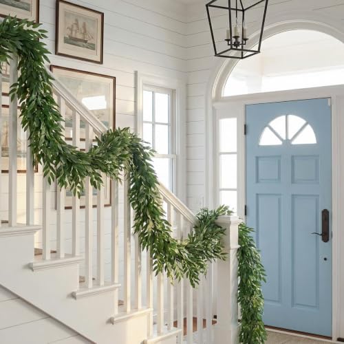 6.56Ft Artificial Vines Garland Silk Italian Ruscus Greenery for Table | 2Pcs Silk Greenery Garland Willows leaves Fake Hanging Plant Vines for Idoor Outdoor Table Centerpieces Wedding Party Mantle