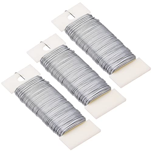 Hapeper 22 Gauge Floral Flexible Wire for Christmas Wreath Tree, Flower Arrangements, 3 Pack 114 Yards (Silver) - color: Silver