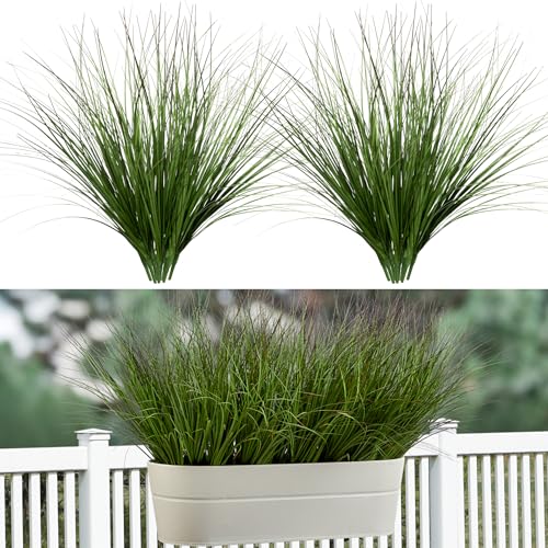 16PCS 17.3" Fake Plants Artificial Wheat Grass Greenery Plastic Plants Fake Grass Artificial Plants for Outdoor Decor Artificial Grass Plant with Greenery Stems for Indoor Home Decoration - size: Short-16PCS