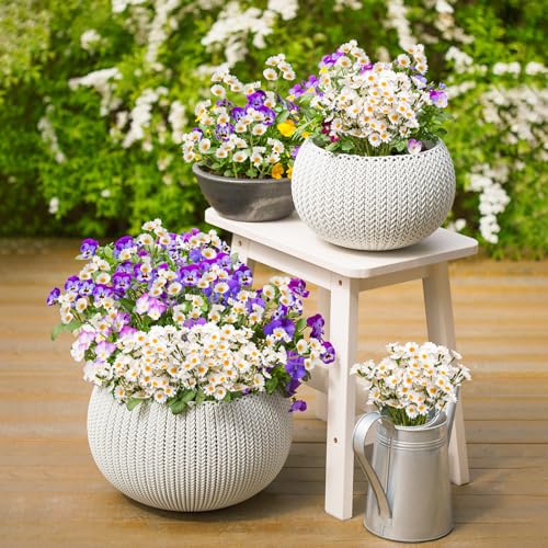 36Pcs Artificial White Daisy Flowers, 6 Bundles 10 Inch Small Fake Daisies for Home Summer Decor, Fake Spring Wild Flowers for Party Decoration