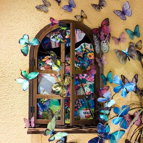 Artificial Butterfly, 3D Artificial Butterfly Clips,Silk Floral Butterflies, Suitable for Home Decoration, Flower Arrangement and Foil the Festive Atmosphere (8 Pcs) - color: Purple -8 Pcs