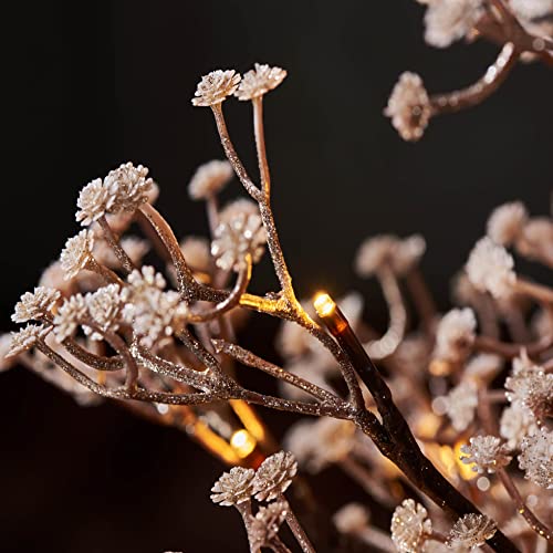 Hairui Artificial Baby Breath Flowers Tree with Lights 5FT 126LED,Prelit Lighted Gypsophila twig Tree for Wedding Party Christmas Holiday Decoration Indoor Outdoor Use - style: Modern