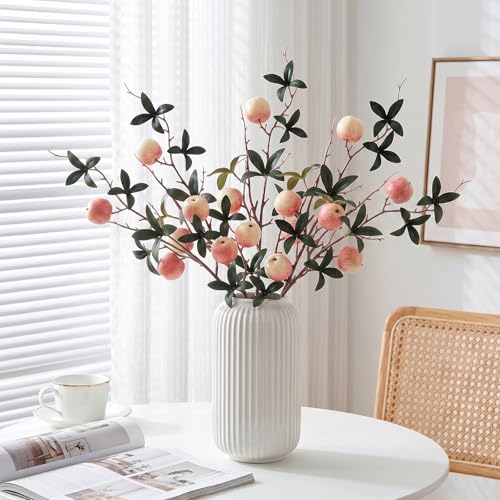 Gresorth 5 Pcs Fake Mini Apple Branch Decoration Artificial Apples Fruit Plant Bouquet Model Plastic Realistic Vivid Pink Apples Imitation Christmas Thanksgiving - color: Small Apple Branch
