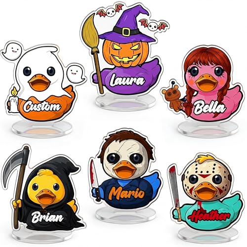 Custom Duck Acrylic Standee Personalized Name & Costume Funny Duck Desktop,Duck Decor Gift for Halloween Decorations Indoor(Halloween Duck) - color: Halloween Duck