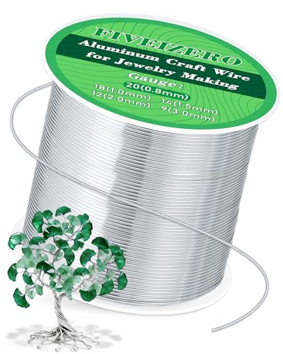 FIVEIZERO 20 Gauge Aluminum Craft Wire 328ft,Armature Wire for Sculpting, Bendable Metal Wire for Jewelry Making, Wire Wrapping, Floral Sculptures,Clay & Christmas Ornaments Crafting(Sliver) - size: 20 Gauge