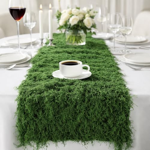 Fake Moss for Crafts 19.68" x 39.37" Artificial Moss for Indoor Plants Decorating Dark Green Faux Grass for Planters Crafts DIY Table Centerpieces Fairy Garden Floral Wedding 50 x 100cm - color: Green