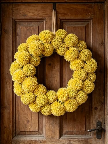 20Pcs Yellow Chrysanthemums Artificial Flowers Fake Silk Ball Flowers Mums Bouquets Arrangements Wedding Party Decor St Patricks Day Home Garden Table Centerpieces DIY Floral (Yellow) - color: Yellow