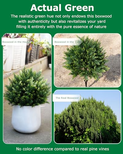 24.8'' Artificial Cedar Topiary Trees with Spikes, 2 Pack UV Resistant Evergreen Fake Pine Cypress Shrubs Plants Faux Tree for Planter Entryway Greenery Front Porch Patio Indoor Outdoor Decor - size: 24.8inch-cedar