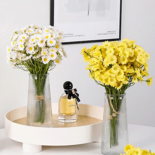 6 Stems Artificial Bouquet Decor Bundle Small Flowers Decorative Flower Set for Home Table Shelf Display, Yellow - color: Yellow
