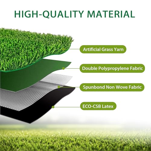 Artificial Grass Turf Lawn,3X5ft Artificial Synthetic Fake Grass,0.6" Pile Height,Indoor Outdoor Garden Grass Carpet,Patio Balcony Lawn, Astro Turf Rug Dogs Pet,Golf Training Mat,Dark Green - size: 3FTX5FT