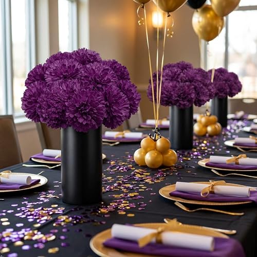 Larksilk 100 Pack Artificial Carnations - Bulk Silk Flowers for Weddings, Mother's Day, Graduations, Easter & Memorial Day - 3.5" Heads, 5" Stems, Real Touch Petals, 18 Colors Available - Lavender - color: Lavender, size: 100