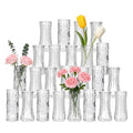 24 Pack Mini Glass Bud Vases, Small Clear Flower Vases Bulk for Wedding Centerpieces, Rustic Modern Table Decor Vases for Home, Hotel, Restaurant, Birthday Party, Beautiful Gift Set