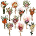 Layhit 12 Pcs Boho Dried Flower Bouquet Mini Wedding Handmade Dry Flowers Decor for Vase Crafts DIY Photo Boutonniere for Men Floral Plant for Bridesmaid Gift Birthday Decor(African Daisy) - style: Gerbera Daisy