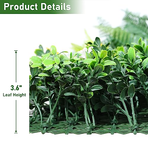 Boshen Artificial Grass Wall Panels, 5 Pack 40“x40” Boxwood Hedge UV Protected Greenery Privacy Grass Wall Decor Indoor Outdoor Wedding Garden Decor - size: 55Sq